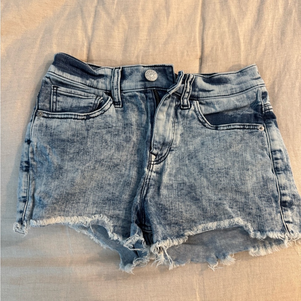 Women’s Distressed Denim Shorts - Light Blue